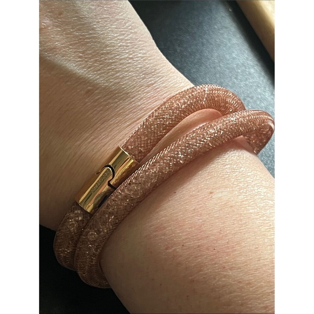 New in box Swarovski Stardust Double Wrap Bracelet Rose Gold Boxed